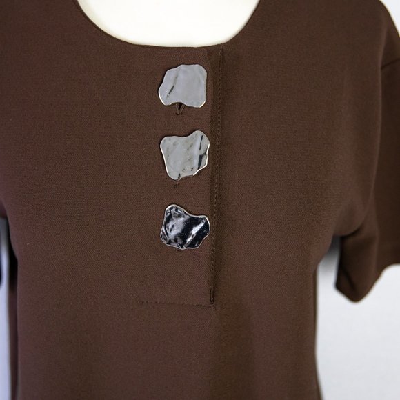 Zara Minimalist Blouse w/ Abstract Buttons - Picture 5 of 6